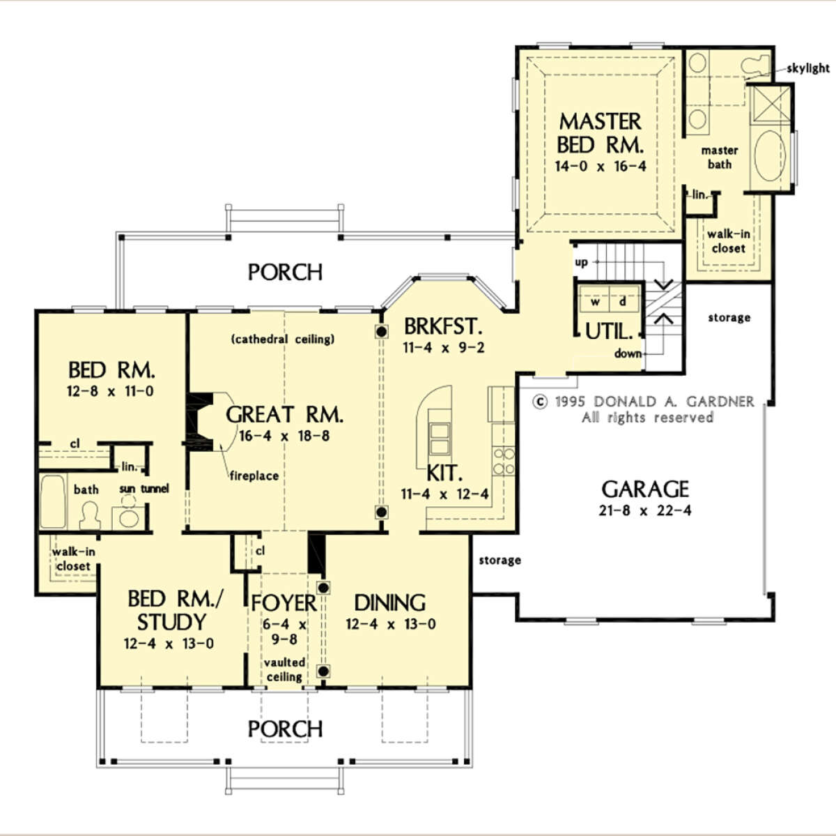 Main Floor w/ Basement Stair Location for House Plan #2865-00280