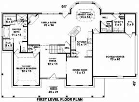 Floorplan 1 for House Plan #053-00409