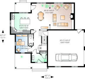 First Floor for House Plan #034-00021