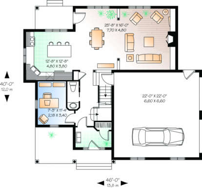 First Floor for House Plan #034-00021