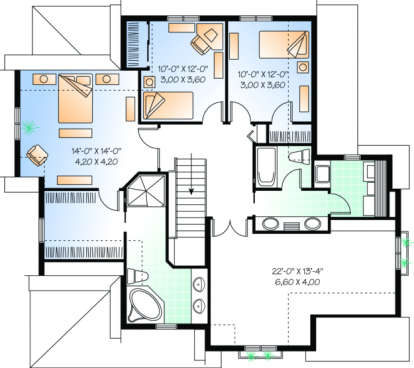 Second Floor for House Plan #034-00021