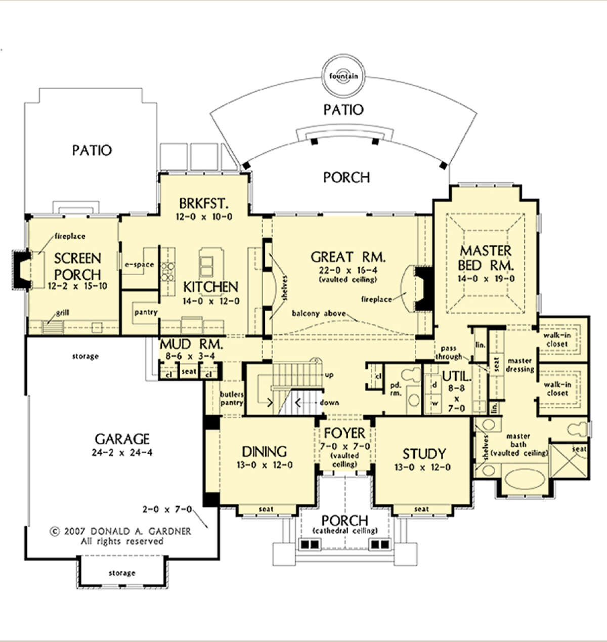 Main Floor w/ Basement Stair Location for House Plan #2865-00293