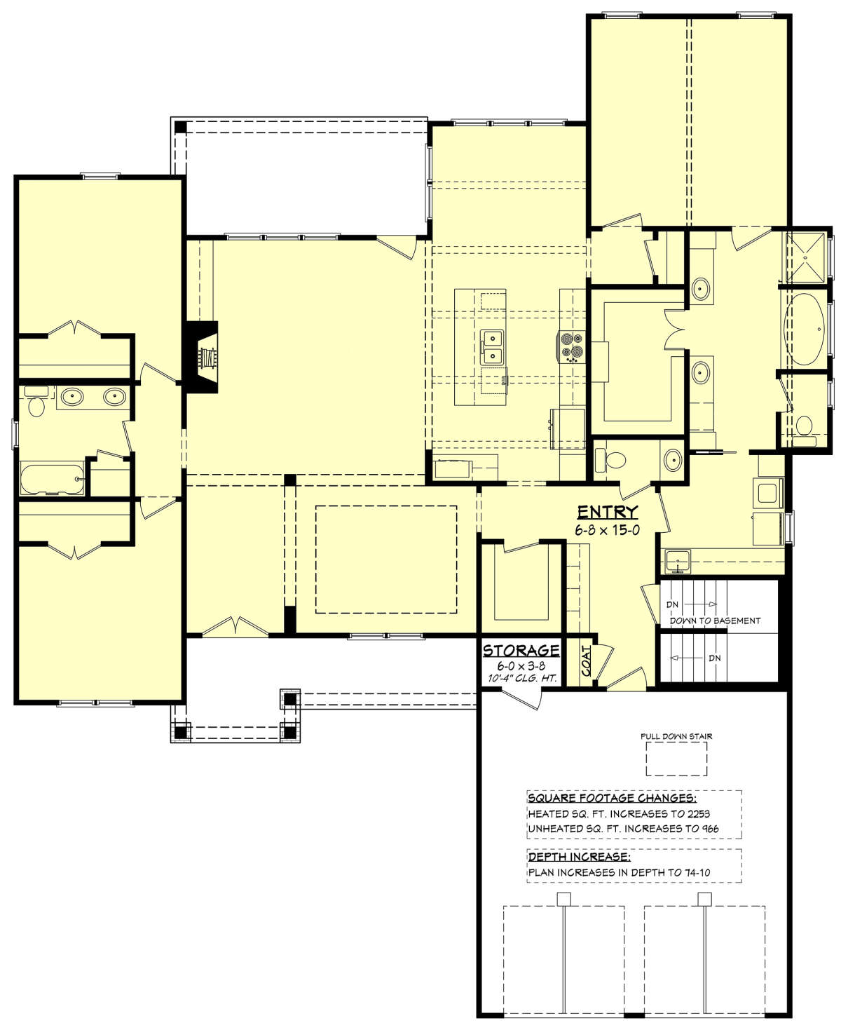 Main Floor w/ Basement Stair Location for House Plan #041-00290