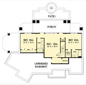Main Floor w/ Basement Stair Location for House Plan #2865-00297