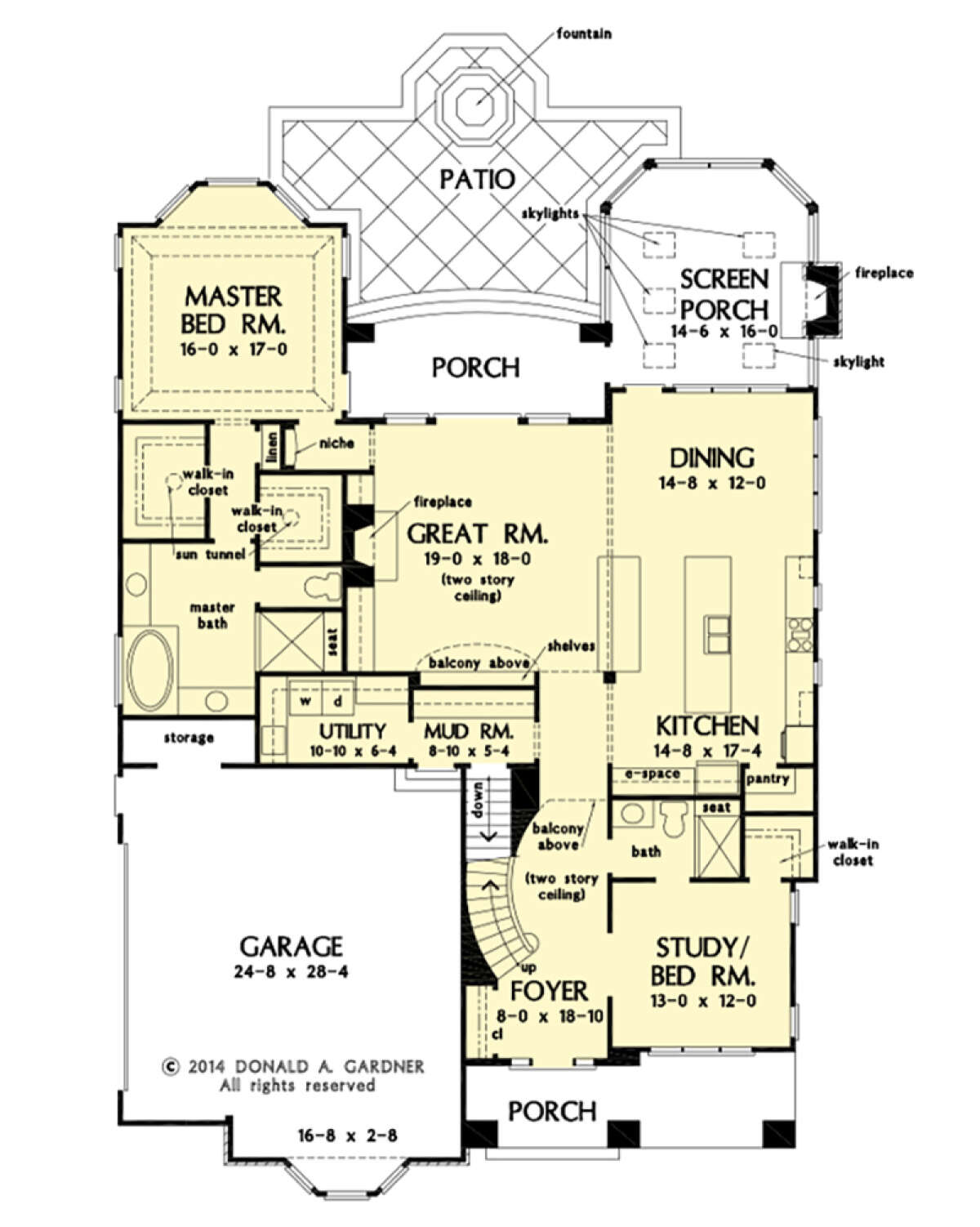 Main Floor w/ Basement Stair Location for House Plan #2865-00298