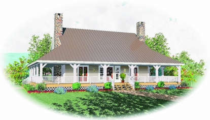 Farmhouse House Plan #053-00413 Elevation Photo