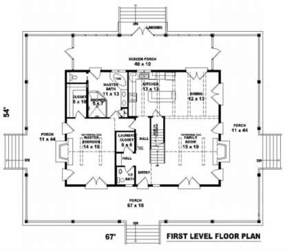 Floorplan 1 for House Plan #053-00413