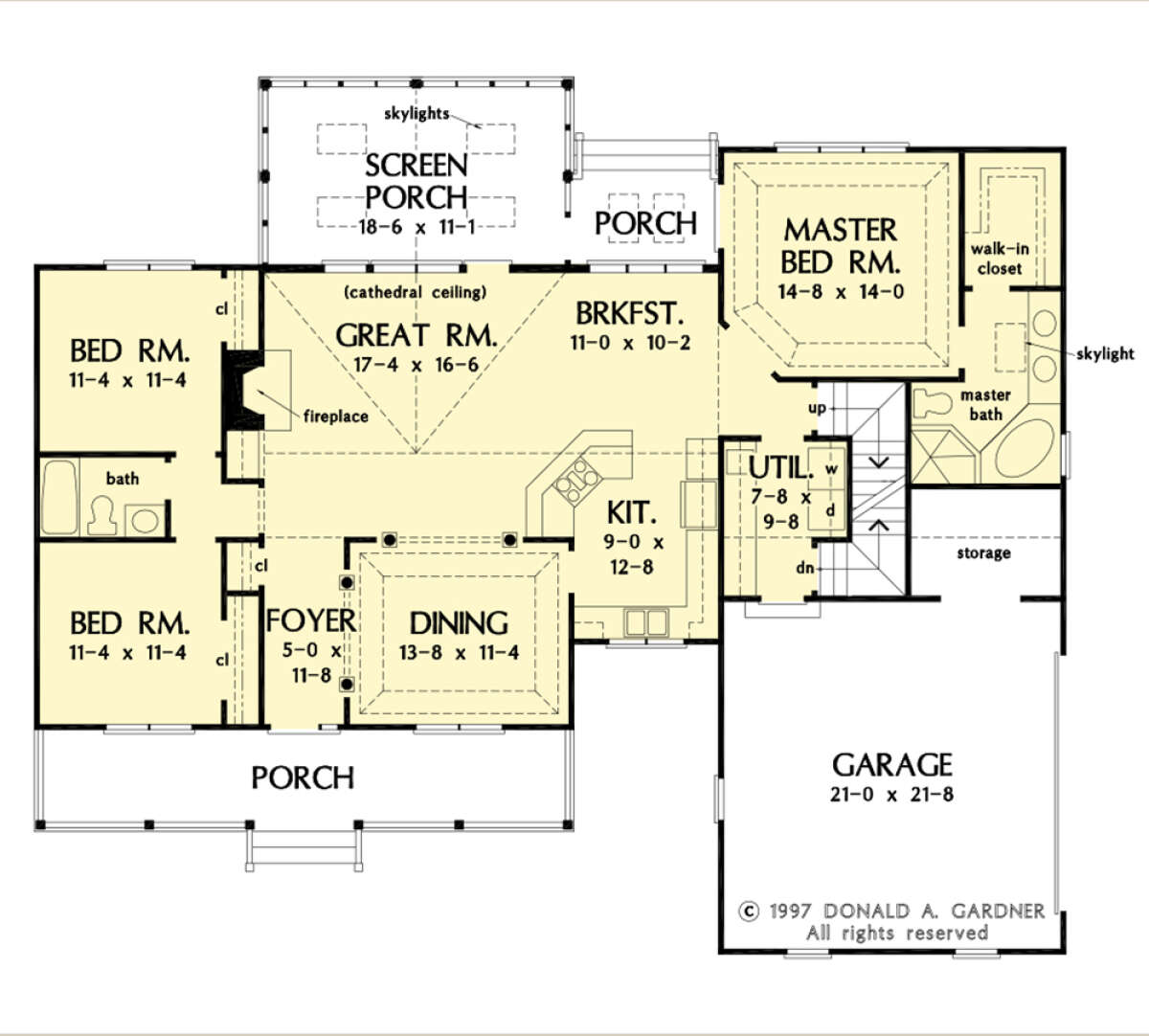 Main Floor w/ Basement Stair Location for House Plan #2865-00304
