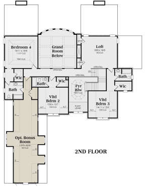 Second Floor for House Plan #009-00120