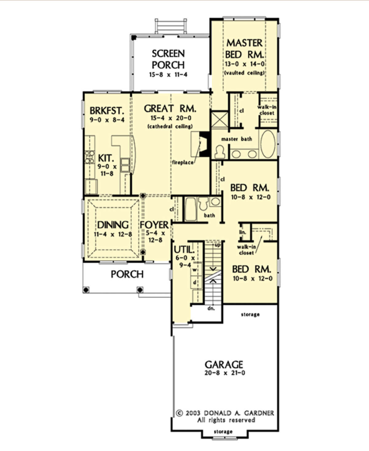Main Floor w/ Basement Stair Location for House Plan #2865-00311