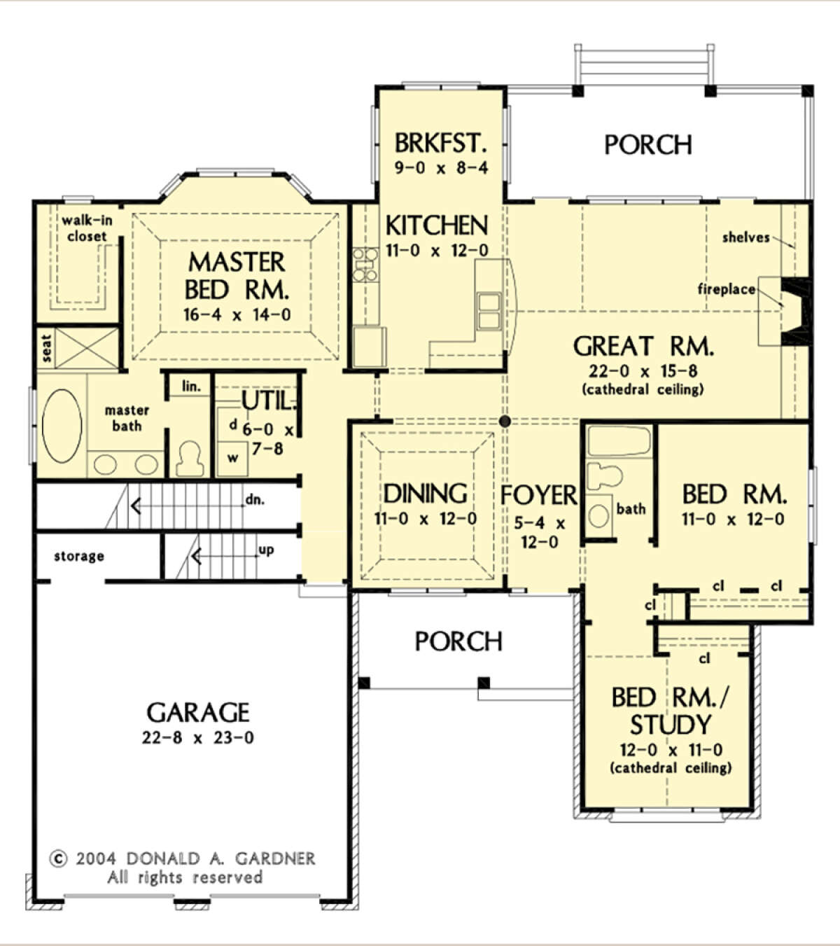 Main Floor w/ Basement Stair Location for House Plan #2865-00313