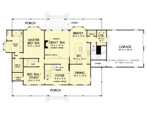 Main Floor w/ Basement Stair Location for House Plan #2865-00316