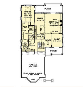 Main Floor w/ Basement Stair Location for House Plan #2865-00317