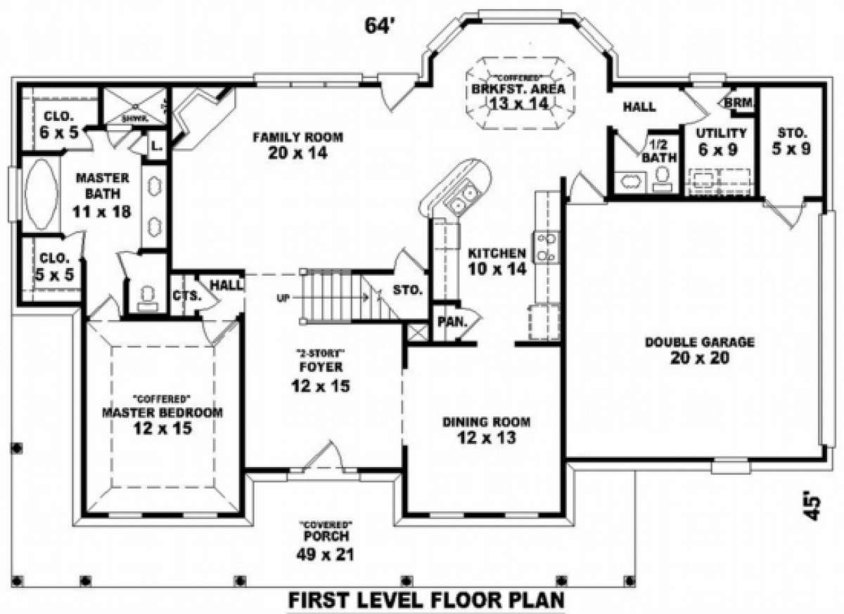 Floorplan 1 for House Plan #053-00415
