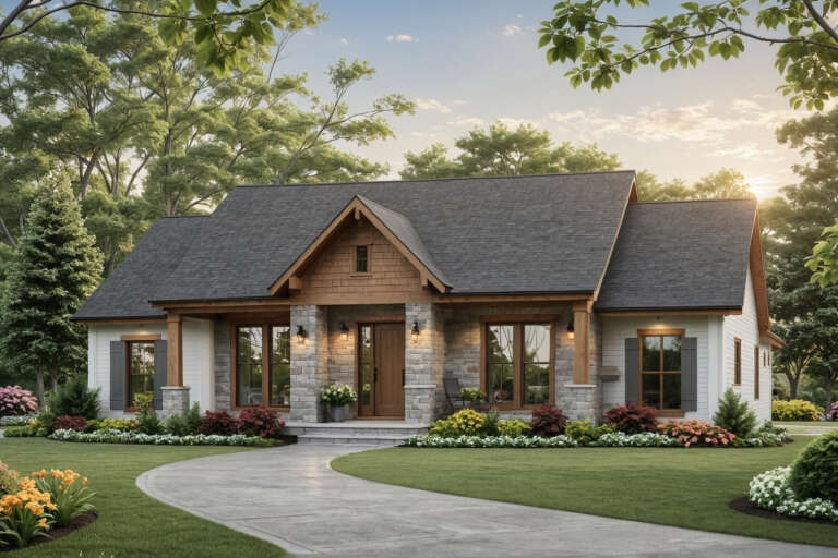 House Plan House Plan #27550 Angled Front Elevation