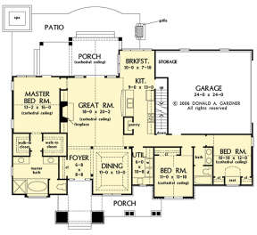 Main Floor w/ Basement Stair Location for House Plan #2865-00318