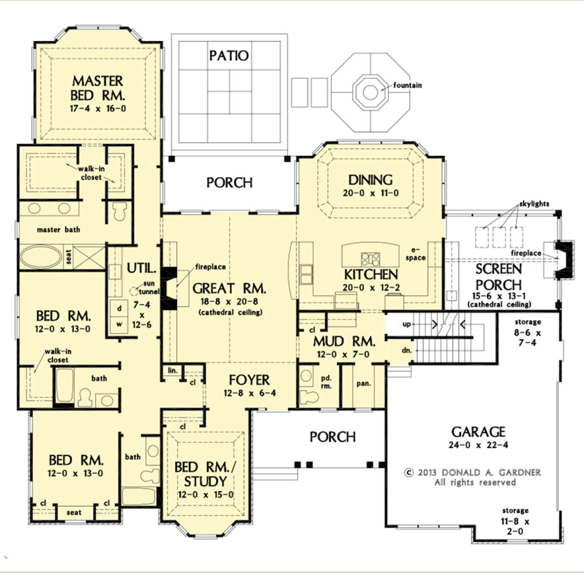 Main Floor w/ Basement Stair Location for House Plan #2865-00323