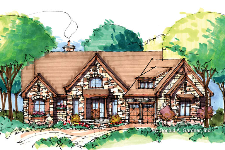 Lake Front House Plan #2865-00326 Elevation Photo