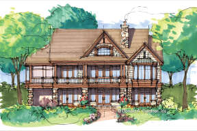 Lake Front House Plan #2865-00326 Elevation Photo