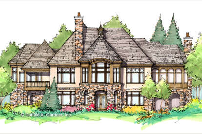 Lake Front House Plan #2865-00327 Elevation Photo