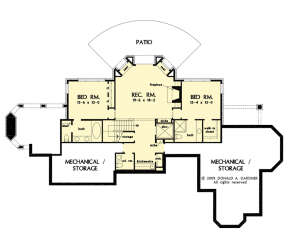 Main Floor w/ Basement Stair Location for House Plan #2865-00327