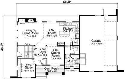 First Floor for House Plan #098-00020