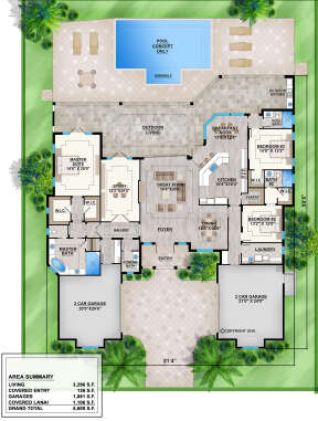 Coastal Plan: 3,296 Square Feet, 3 Bedrooms, 3.5 Bathrooms - 207-00095