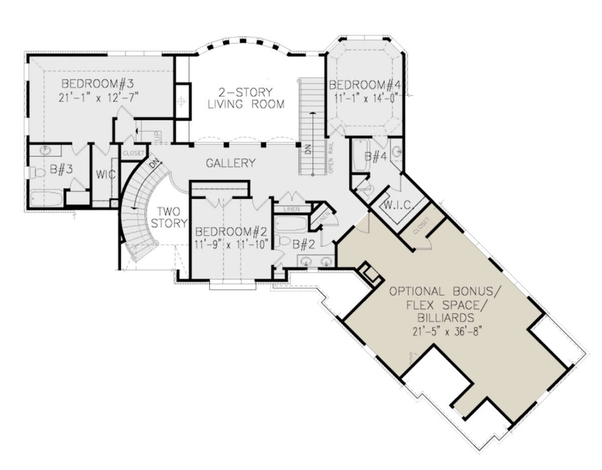 European Plan - 3,937 Square Feet, 4 Bedrooms, 4.5 Bathrooms | Floor Plan  #699-00310 | America's Best House Plans, image size:1200x938