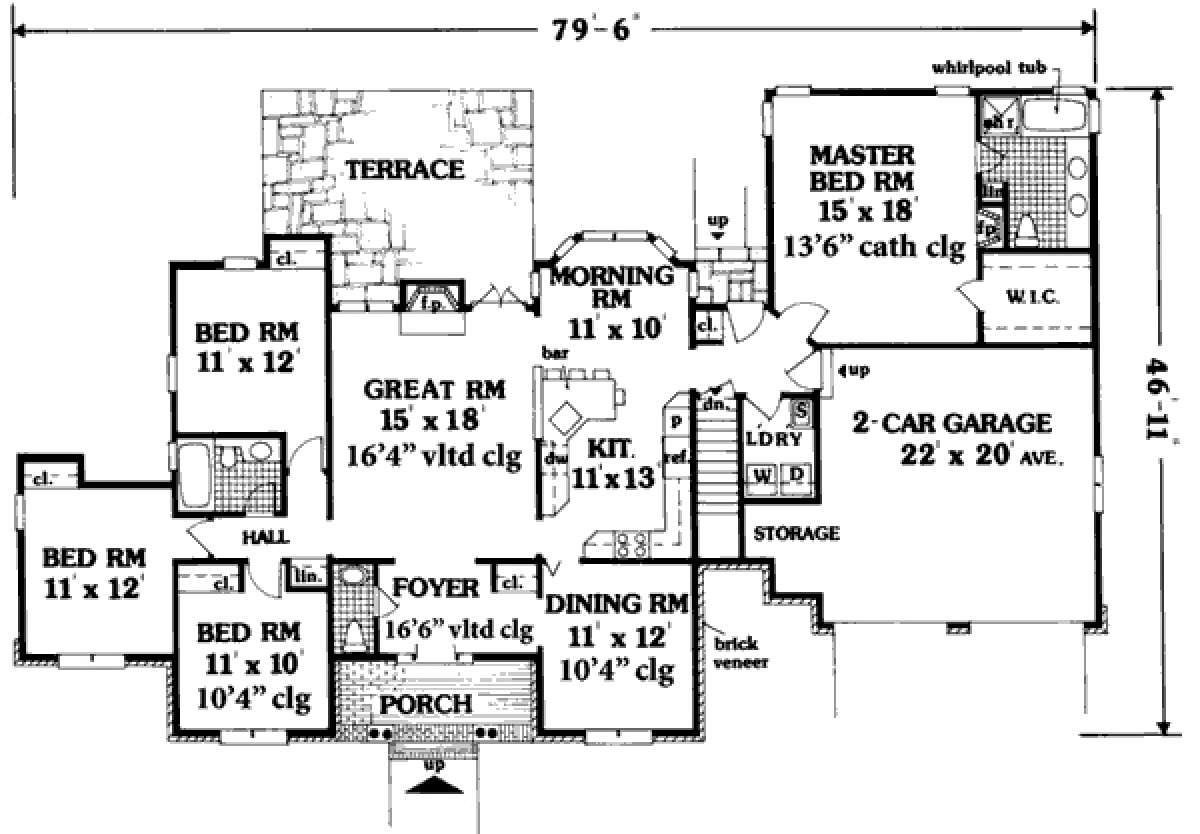 Main Floor for House Plan #033-00063
