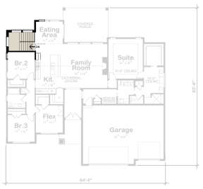 Main Floor w/ Basement Stair Location for House Plan #402-01755