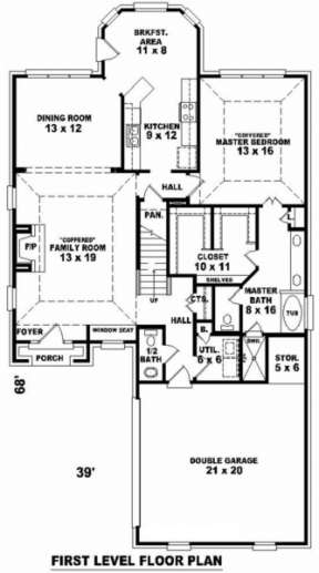 Floorplan 1 for House Plan #053-00417