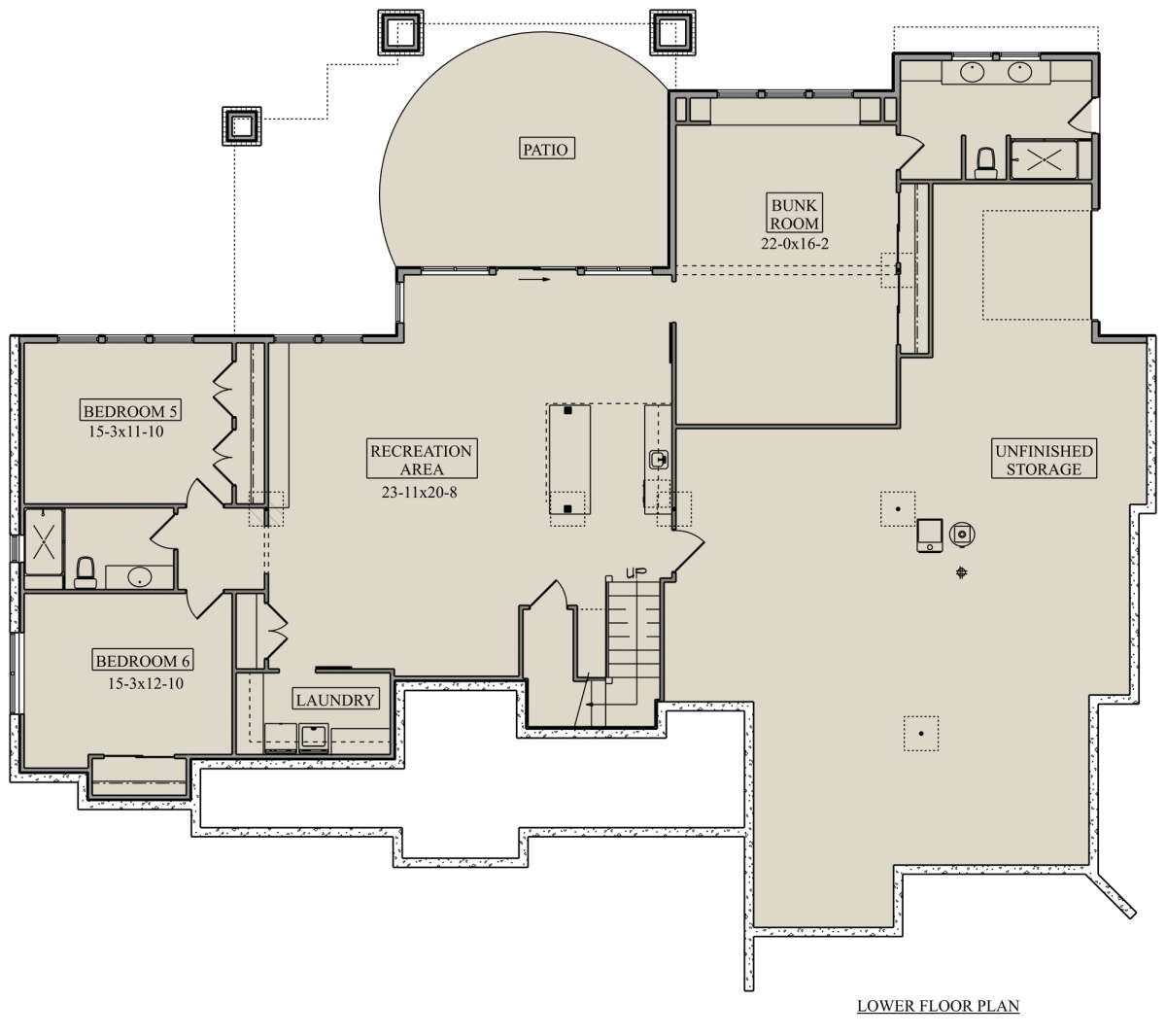 Basement for House Plan #5631-00185