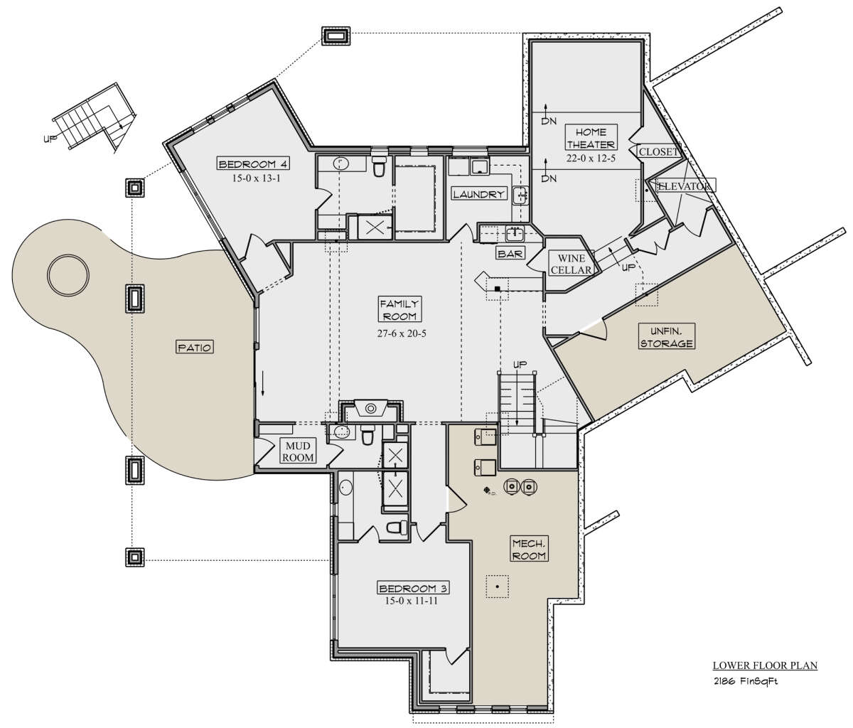 Basement for House Plan #5631-00186