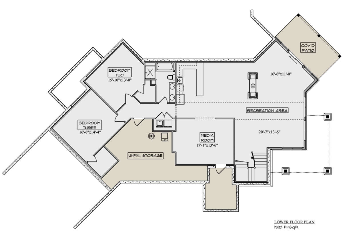 Basement for House Plan #5631-00190