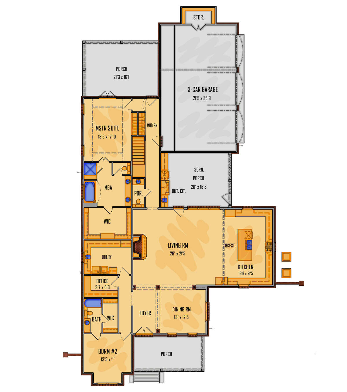 Floorplan 1 for House Plan #5995-00011