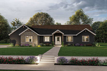Craftsman House Plan #1462-00055 Elevation Photo