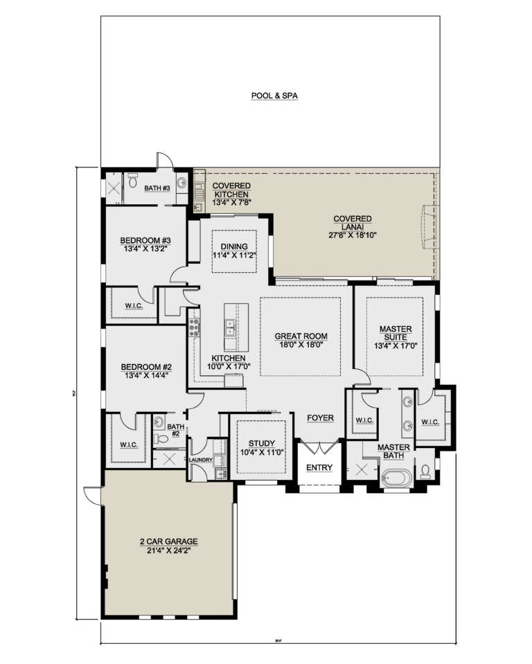 Coastal Plan - 2,305 Square Feet, 3 Bedrooms, 3 Bathrooms | Floor Plan ...