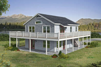 Lake Front House Plan #940-00595 Elevation Photo
