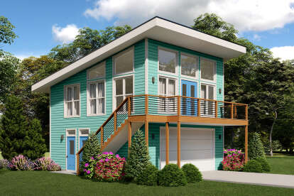 1 Bed, 1 Bath, 650 Square Foot House Plan - #940-00598