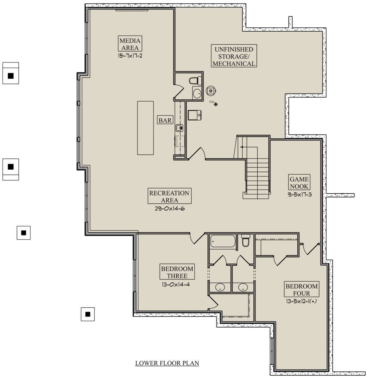 Basement for House Plan #5631-00193