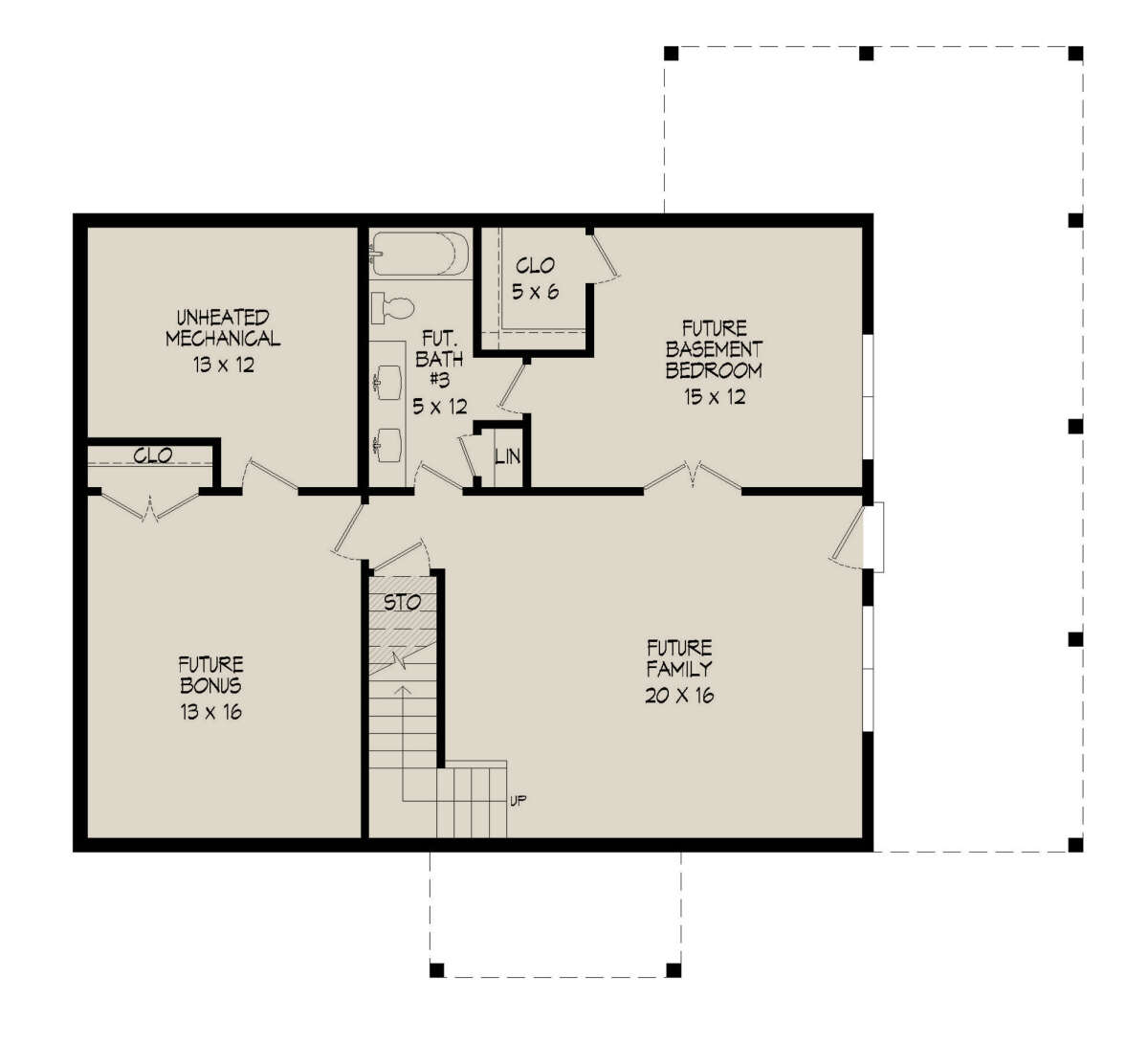 Basement for House Plan #940-00603