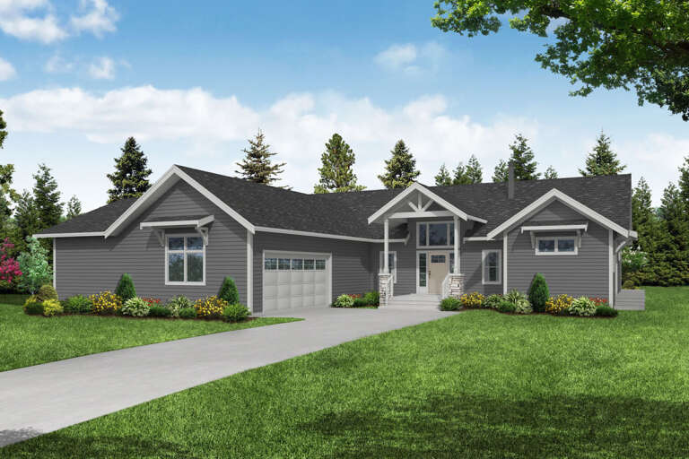 Craftsman House Plan #035-01024 Elevation Photo