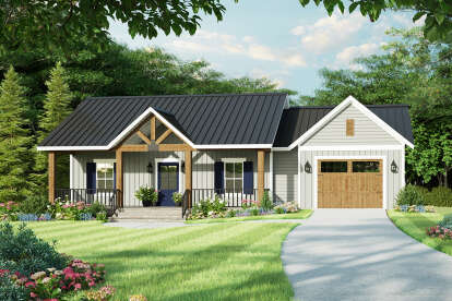 Modern Farmhouse House Plan #348-00308 Elevation Photo