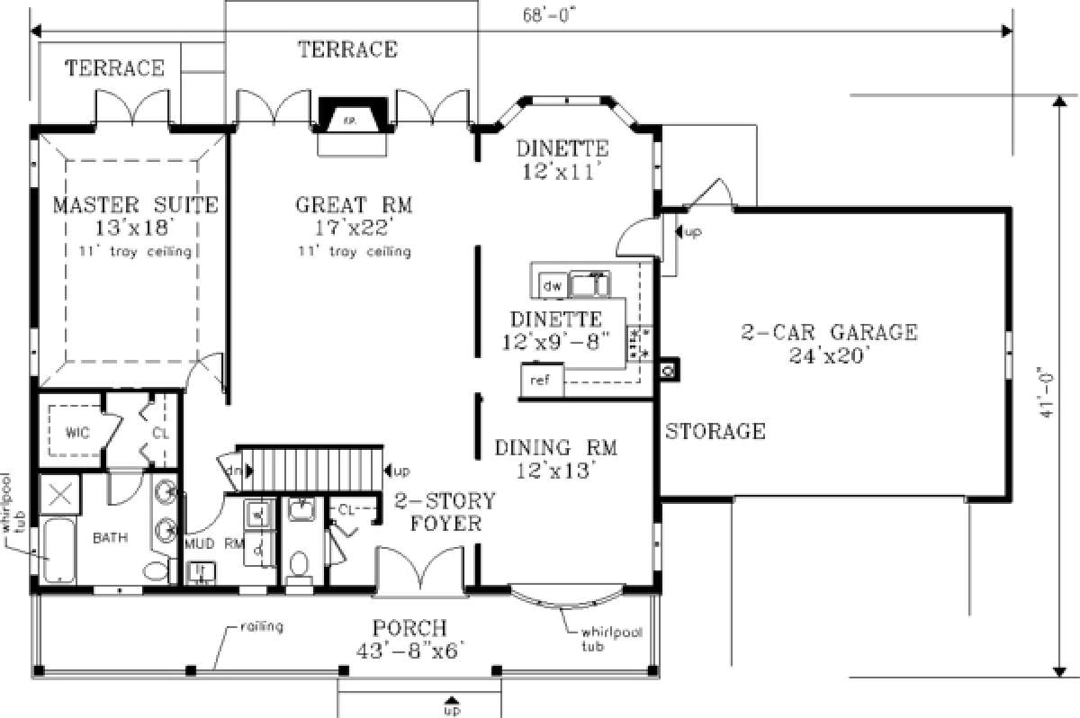 Main Floor for House Plan #033-00064