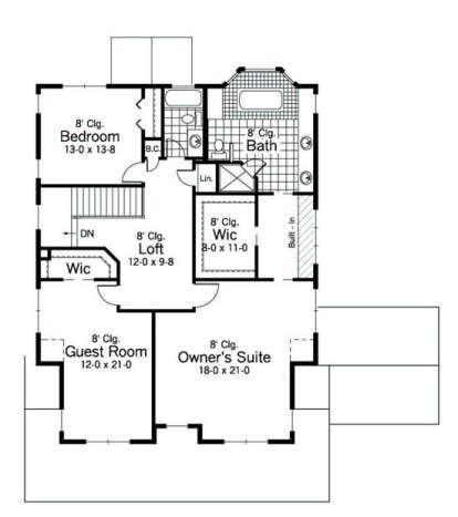 Second Floor for House Plan #098-00024