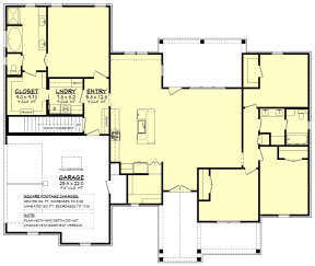 Main Floor w/ Basement Stair Location for House Plan #041-00299