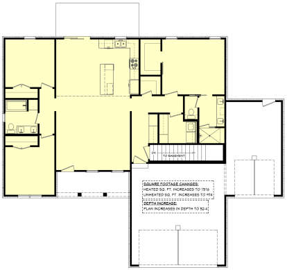 Main Floor w/ Basement Stair Location for House Plan #041-00300