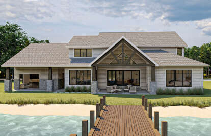 Lake Front House Plan #963-00672 Elevation Photo