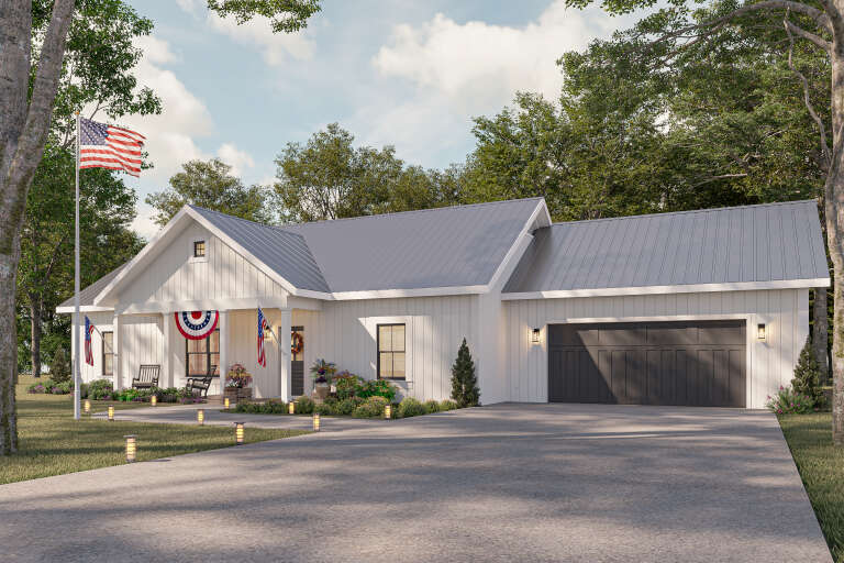 House Plan House Plan #27738 Angled Front Elevation - 4th of July