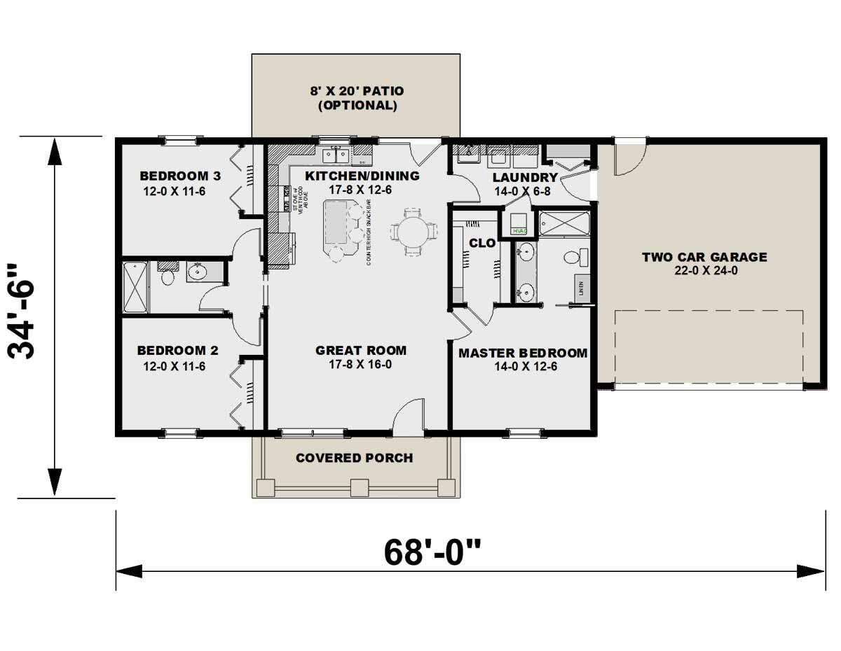Main Floor  for House Plan #1776-00124